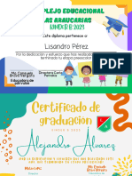 Certificado Fin de Curso Diploma Kinder Infantil Amarillo