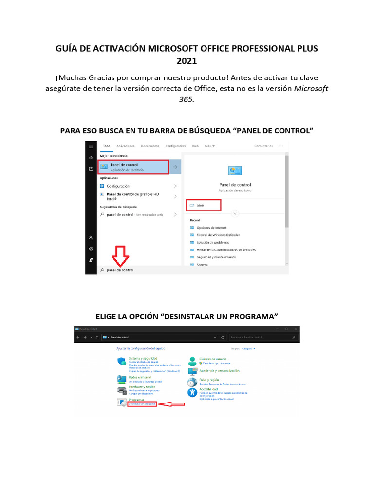 Activación de Office Professional Plus 2021 | PDF | Informática