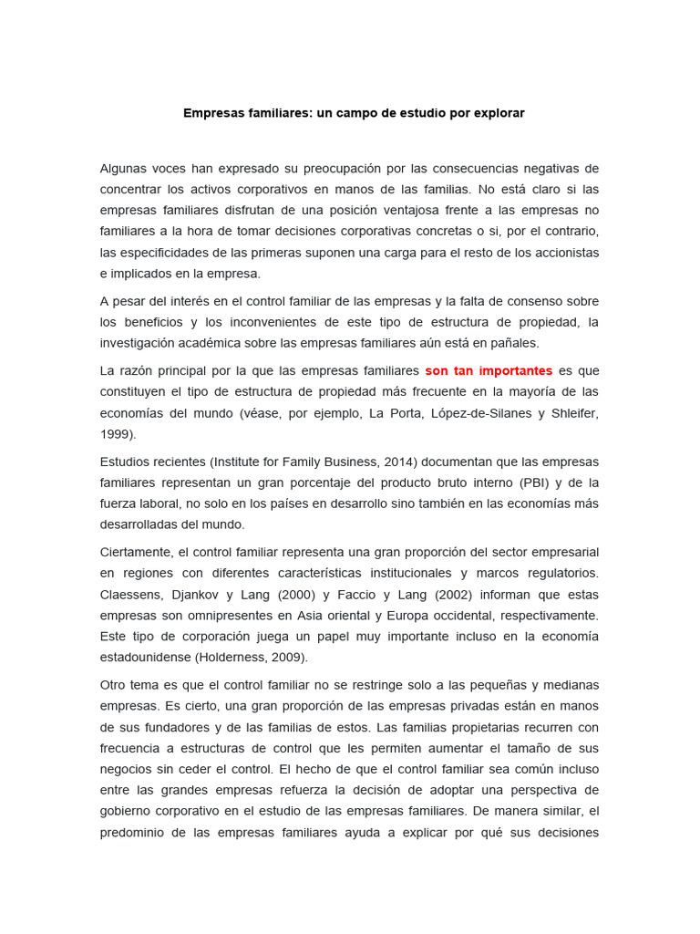 La Dinámica de Las Empresas Familiares | PDF | Business | Corporaciones