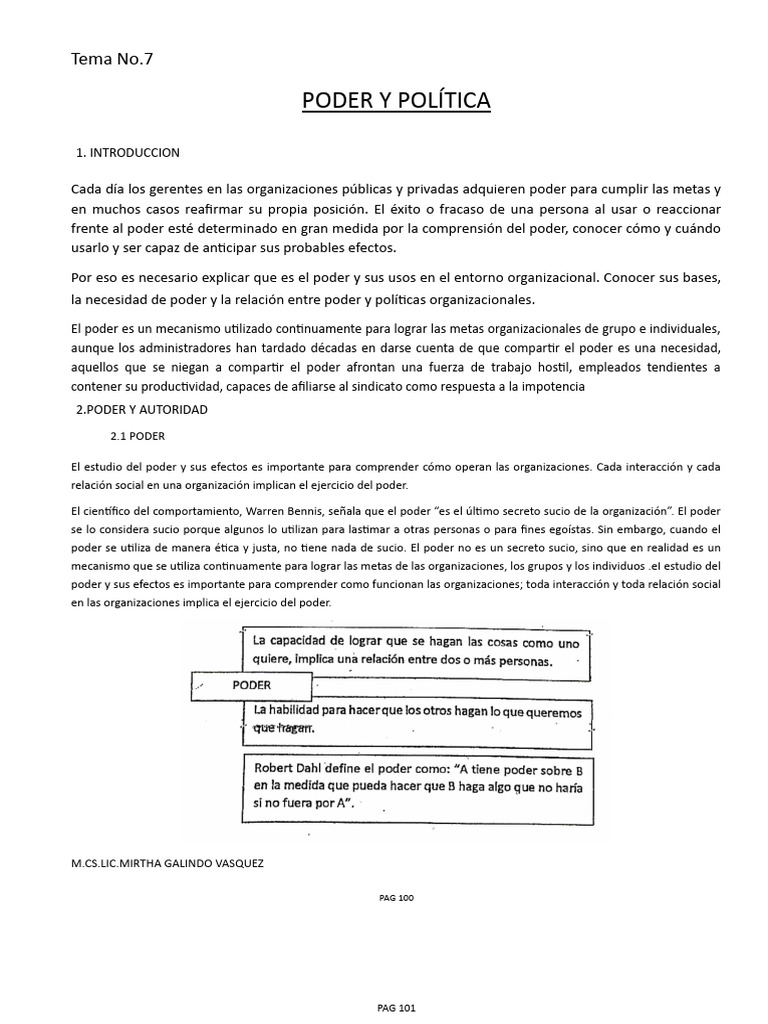 Poder y política en organizaciones | PDF | Sicología | Ciencias del ...