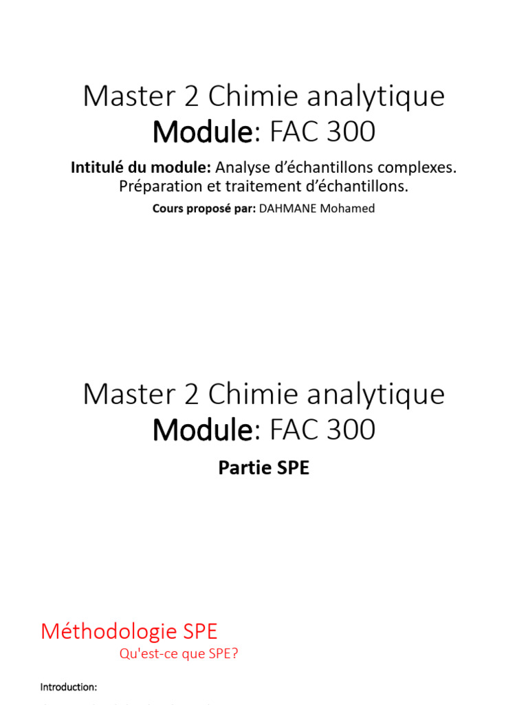 Extraction en Phase Solide (SPE) | PDF | Chromatographie en phase ...