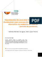 Experimentos de Uma Atriz Iluminadora (Iluminatriz) Com Recursos de Iluminação Alternativa No Ambiente de Casa No Período de Pandemia