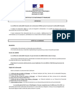 Certificat de Nationalité Francaise: Consulat Général de France À Washington