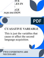 Cuasative Variables in Second Language Aquisition