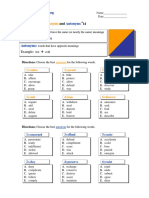 Intermediate Synonyms and Antonyms 14