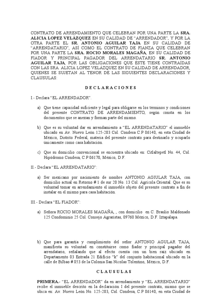 CONTRATO ARRENDAMIENTO