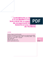 Governança Urbana e Turismo Cultural Nos Anos 90 A Experiência de Recuperação de Sítios Históricos em Capitais Do NOrdeste