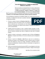 Politica de Negativa Al Trabajo Inseguro - DERECHO AL DECIR NO