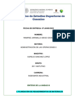 Síntesis de La Unidad 3 Planeación de Requerimientos