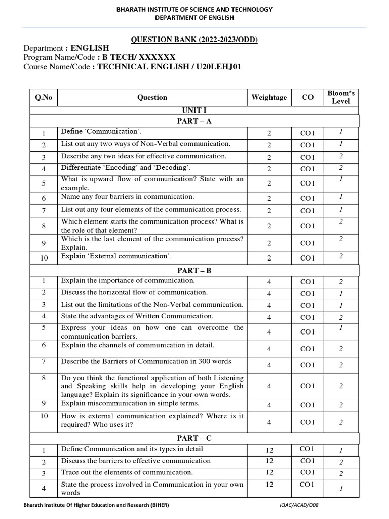Technical English Question Paper 2022-23 | PDF | Wright Brothers ...