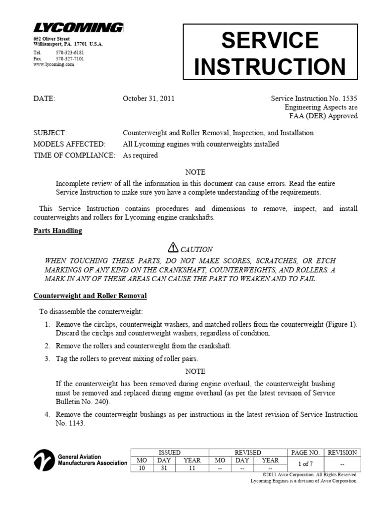 Counterweight and Roller Removal Inspection and Installation | PDF ...