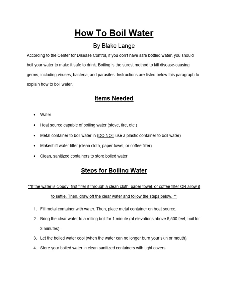 How To Boil Water by Blake Lange PDF