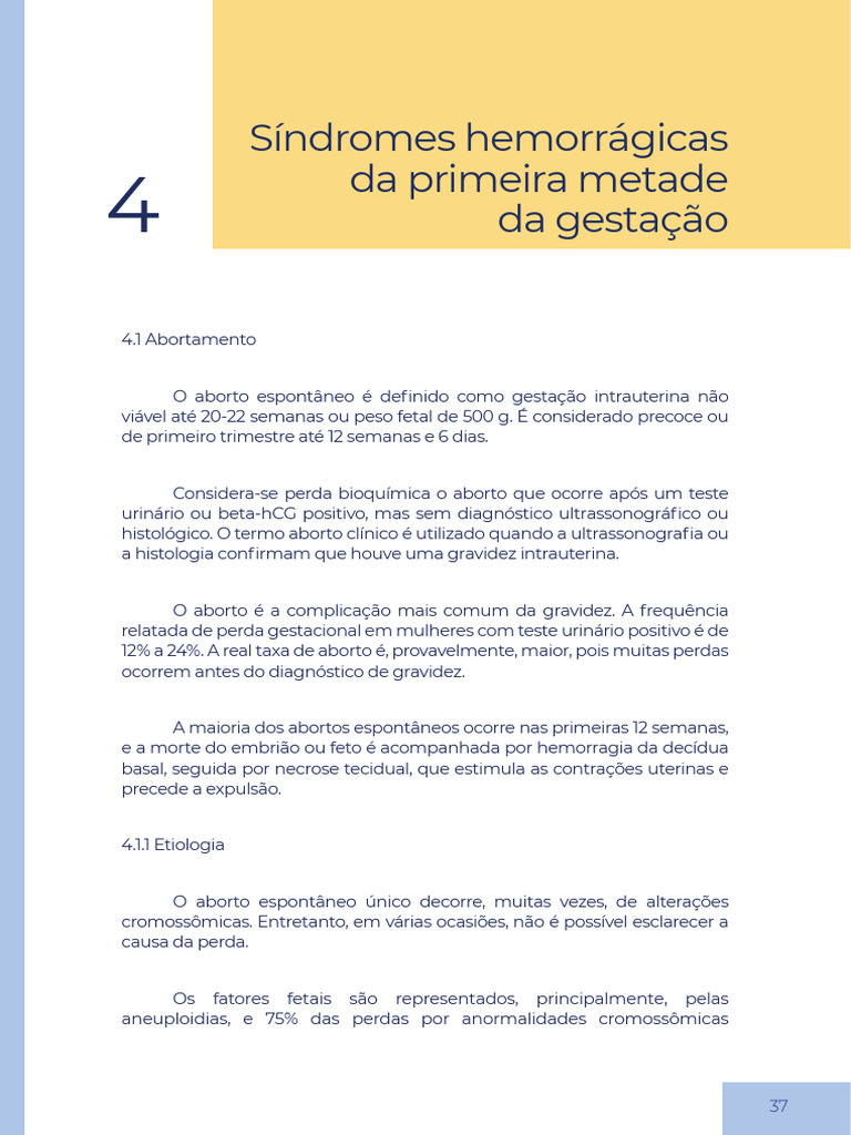 Aborto Espontâneo: Classificação e Diagnóstico | PDF | Gravidez | Aborto