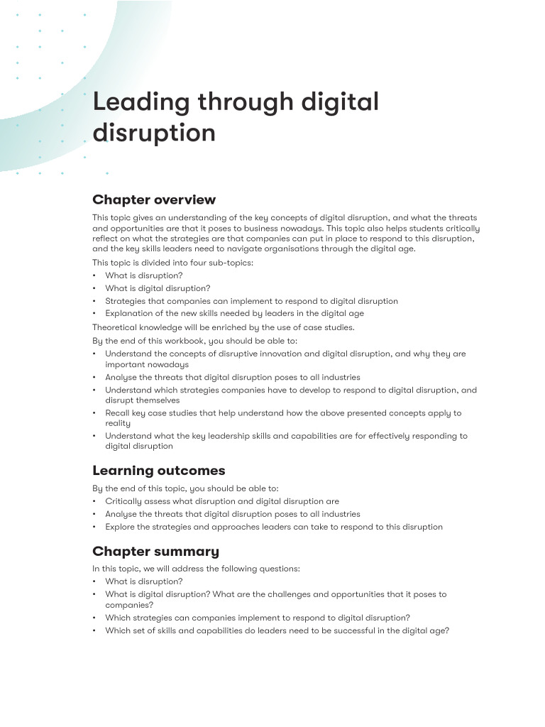 Digital Disruption for Business Students | PDF | Disruptive Innovation ...