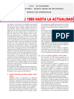 El Perú Desde 1980 Hasta La Actualidad para Quinto Grado de Secundaria - (1)