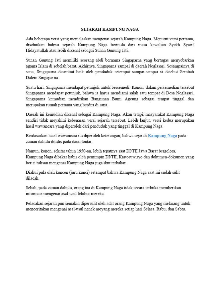 Sejarah Kampung Naga | PDF