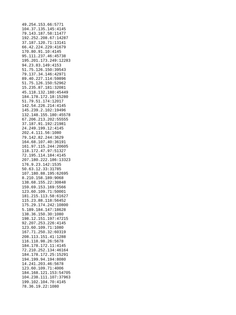 Liste d'adresses IP et ports | PDF