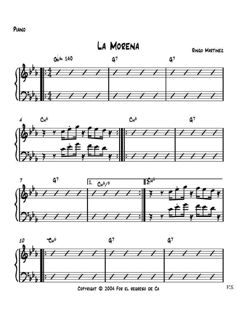 la morena Score.piano PDF