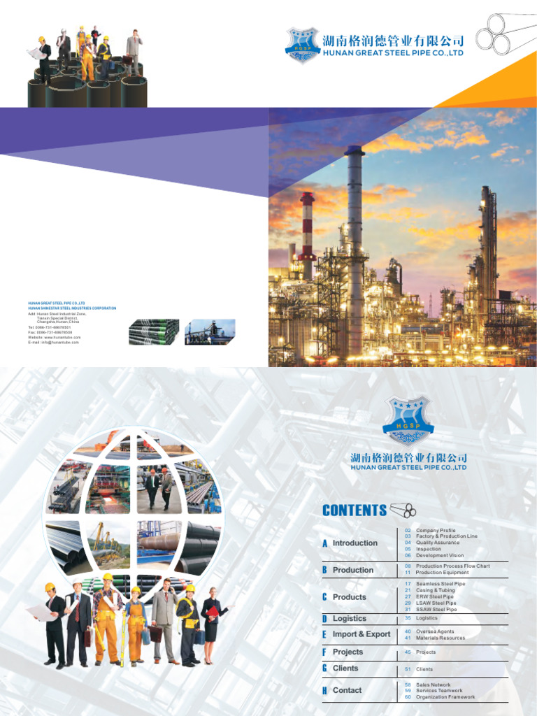 Hunan Great Steel Pipe Overview | PDF | Pipe (Fluid Conveyance) | Steel