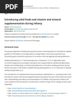 Introducing Solid Foods and Vitamin and Mineral Supplementation During Infancy - UpToDate