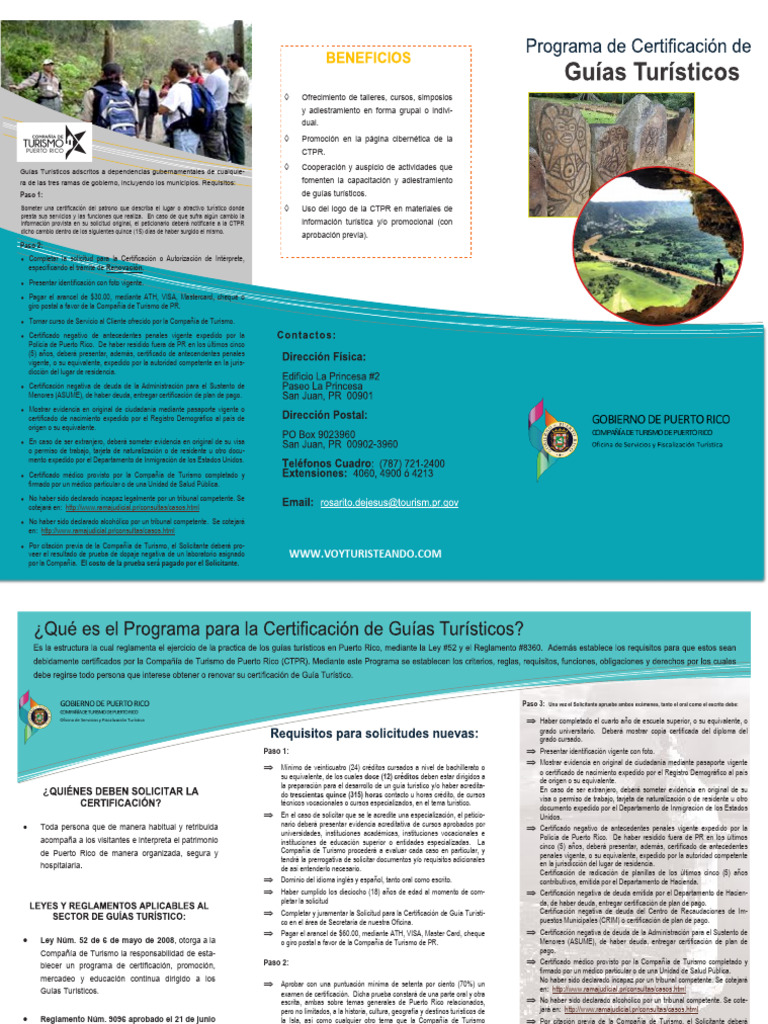 Brochure Guias Turisticos Rev 7 2021 Pdf Turismo Puerto Rico