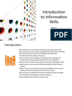 W1 - Introduction To Information Skills