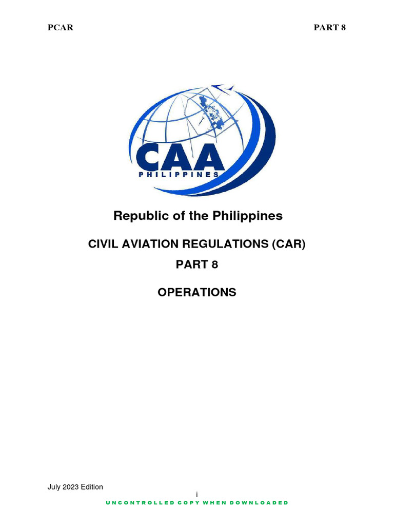 PCAR Part 8: Operations Regulations | PDF | Instrument Flight Rules ...
