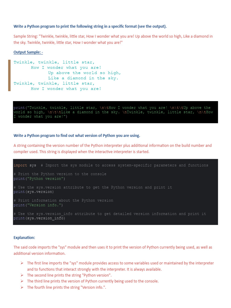 Basic Program | PDF | Command Line Interface | Python (Programming ...