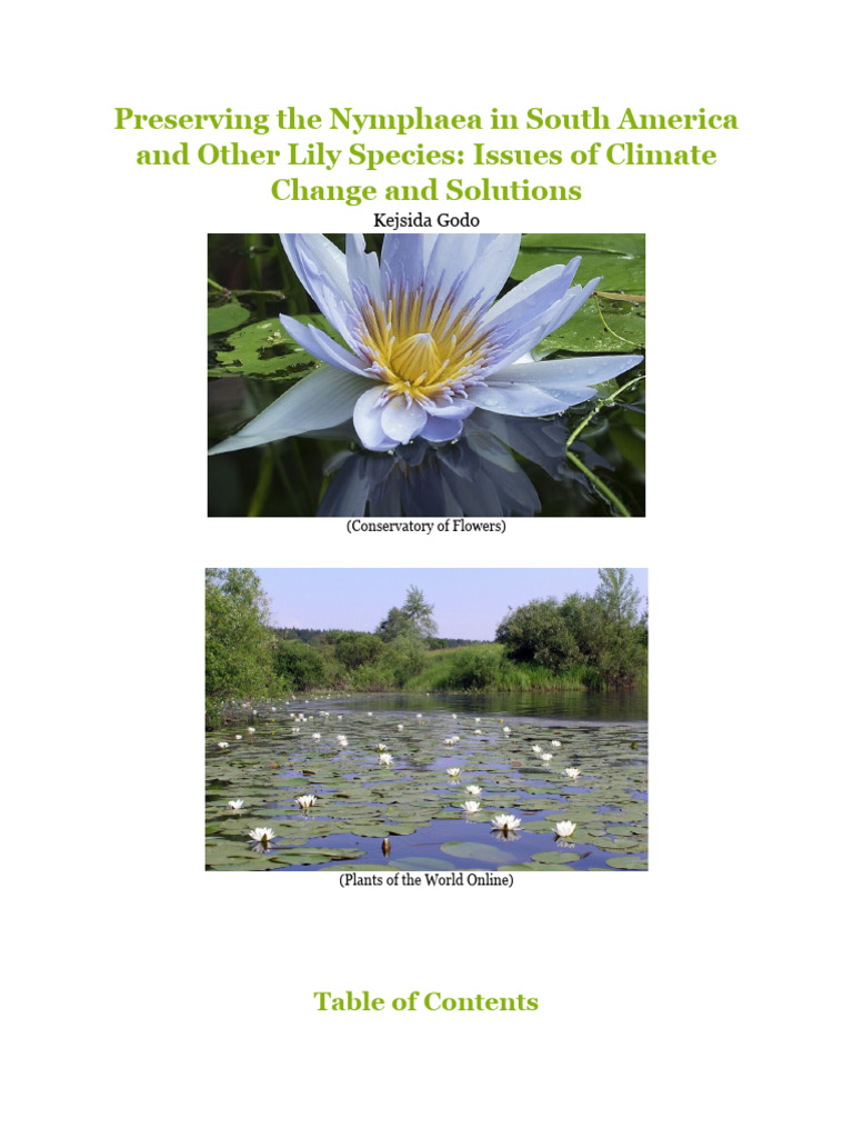 Climate Impact on Nymphaea and Glacier Lilies | PDF | Climate Change ...