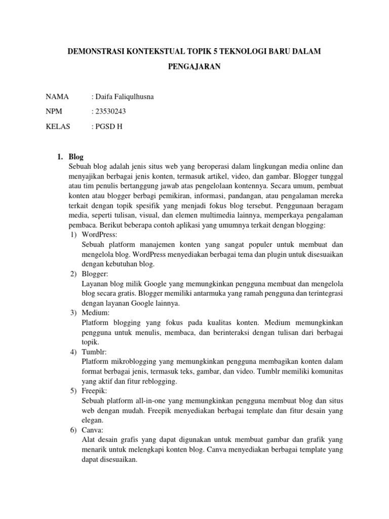 Teknologi Baru dalam Pengajaran Daifa | PDF