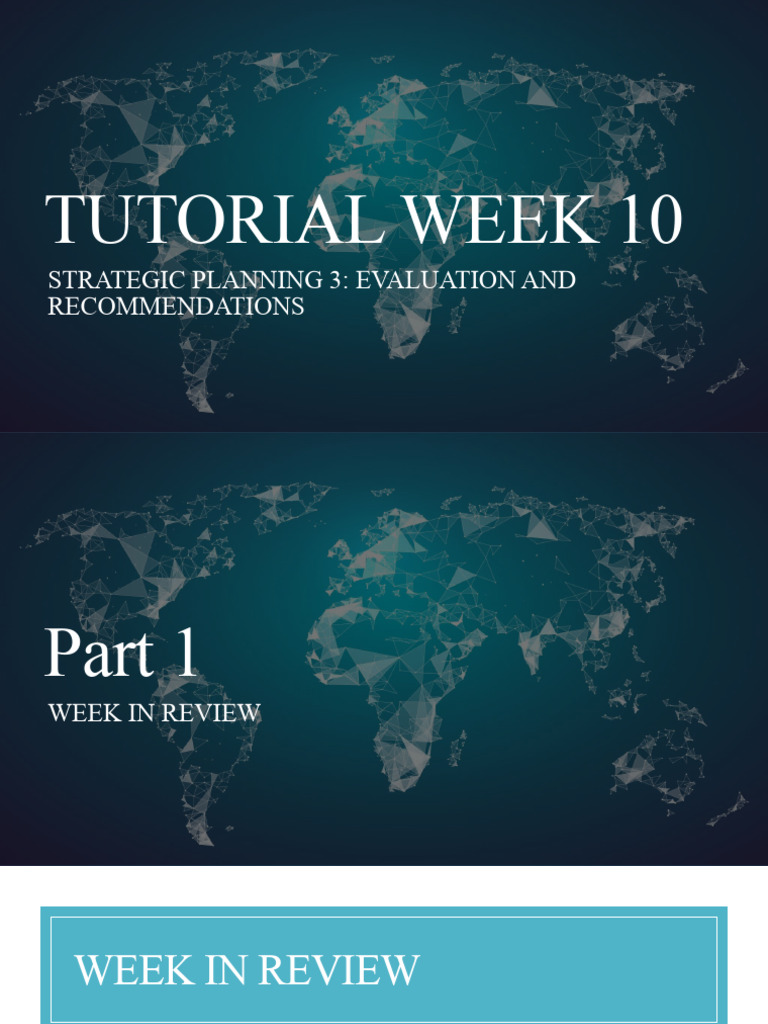 Week 10 Tutorial Strategic Planning 3 Evaluation Pdf Evaluation