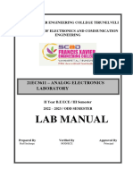 21EC3611 - ANALOG ELECTRONICS LAB Manual