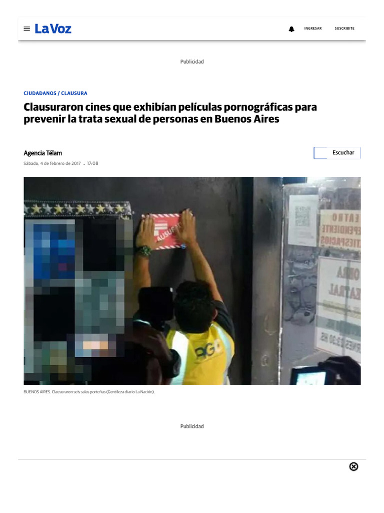 Clausuraron Cines Que Exhibían Películas Pornográficas para Prevenir La