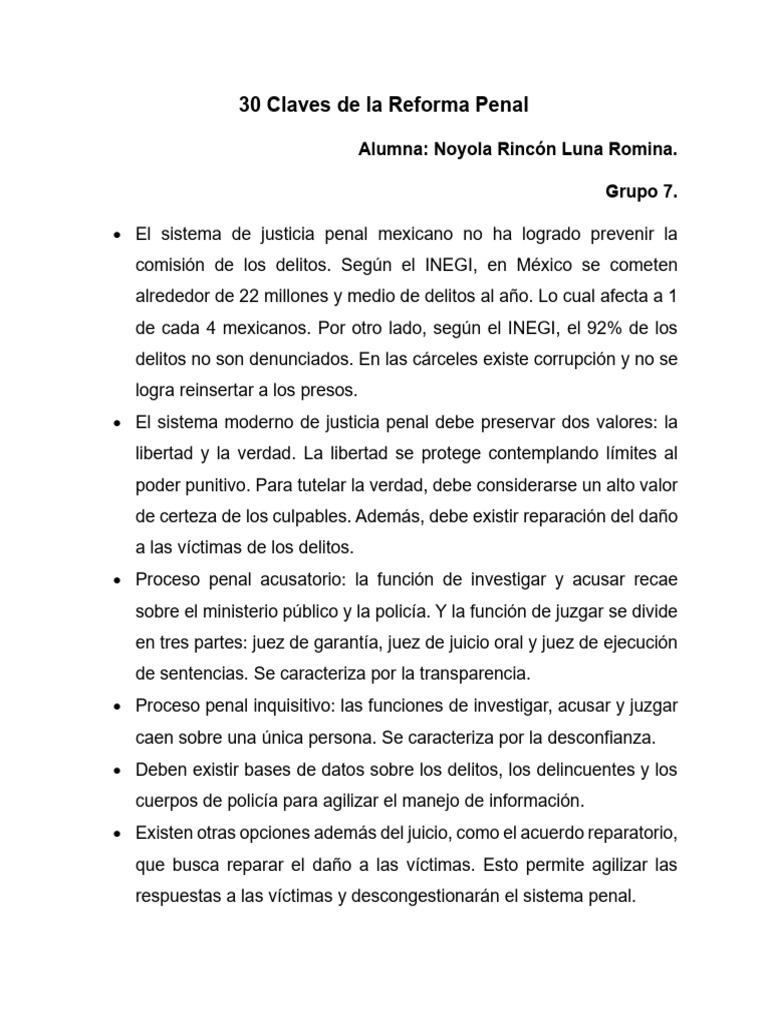 Claves de la Reforma Penal en México | PDF | Procedimiento Criminal ...