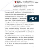 Declaraciones Del Presidente de La Asamblea Nacional Jorge Rodríguez 24OCT2023