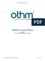 OTHM Distance Learning Policy