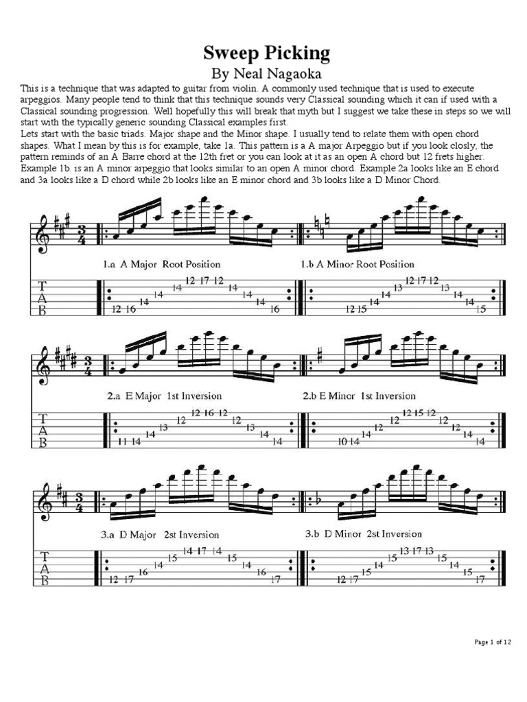 Sweeping Chord (Music) Minor Scale