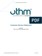 OTHM Customer Service Statement