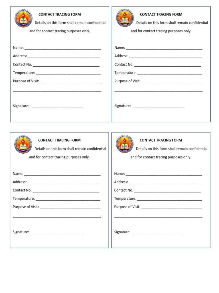 Contact Tracing Form PDF