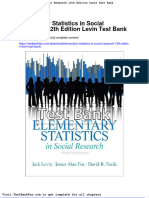 Full Download Elementary Statistics in Social Research 12th Edition Levin Test Bank