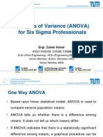 One-Way ANOVA For Six Sigma Professionals