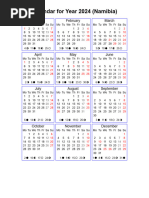 Year 2024 Calendar - Namibia