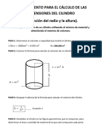 Procedimiento para El Cálculo de Las Dimensiones Del Cilindro