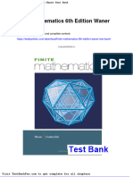 Full Download Finite Mathematics 6th Edition Waner Test Bank