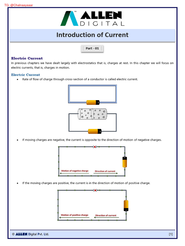 Understanding Electric Current Basics | PDF | Electrical Resistivity ...