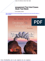 Full Download Strategic Management Text and Cases 9th Edition Dess Test Bank