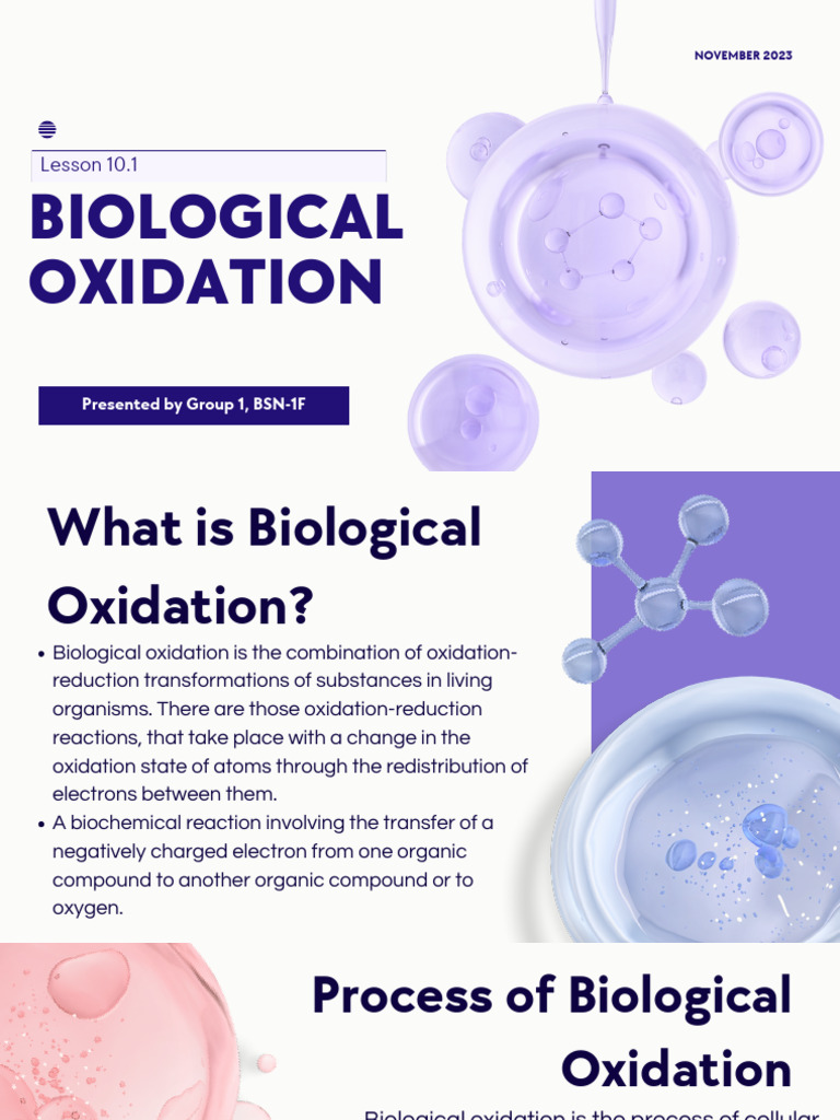 Biochem Lecture Lesson 10.1 Biological Oxidation 1 | PDF | Cellular ...