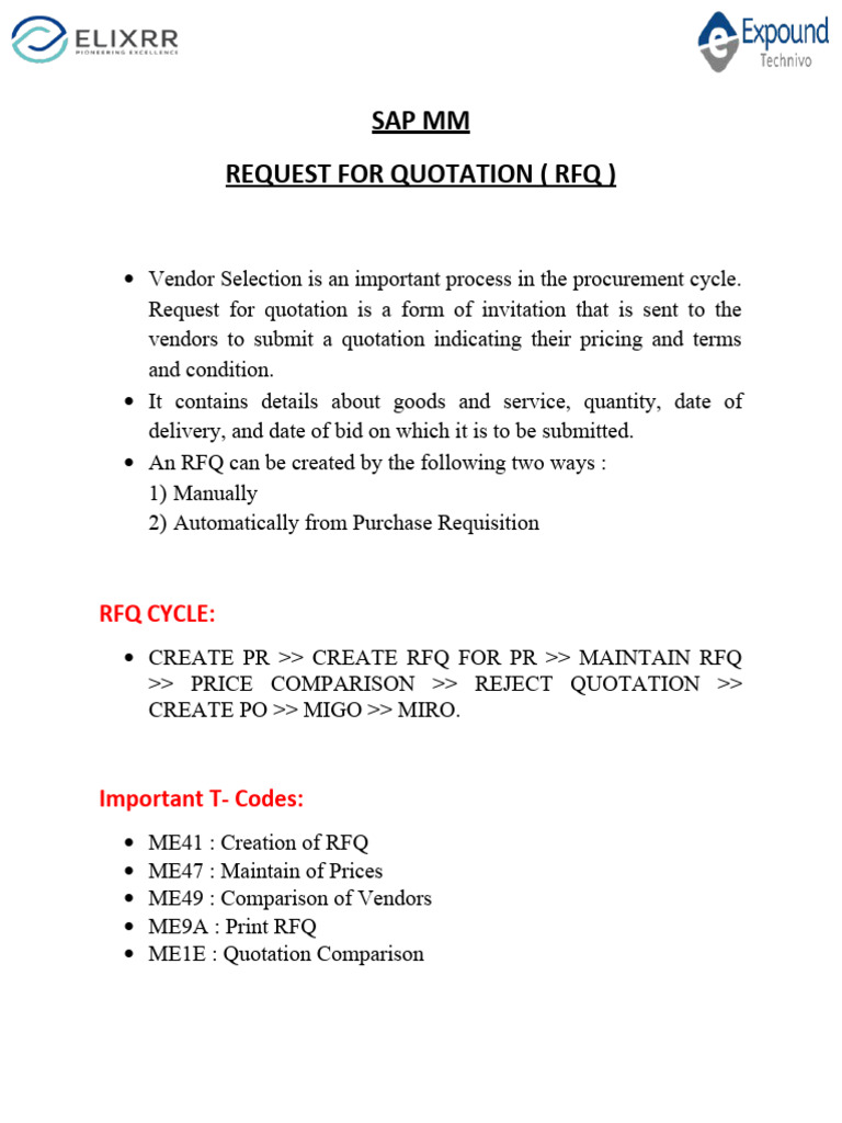 RFQ Document | PDF