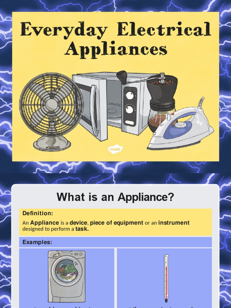 Everyday Electrical Appliances PowerPoint PDF Home Appliance