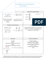 Math 10 Formula Sheet